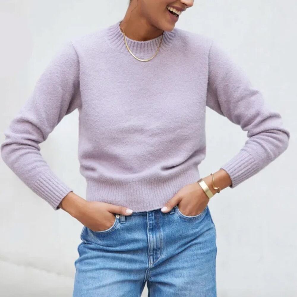 AYR The Little Joy Purple Mist Organic Cotton Crewneck Sweater Size Large